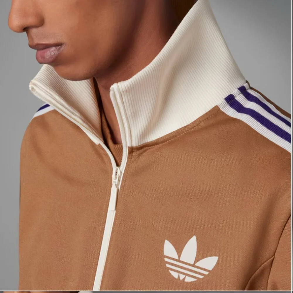 adidas Men's Brown and Pink Track Jacket - Picture 8 of 8
